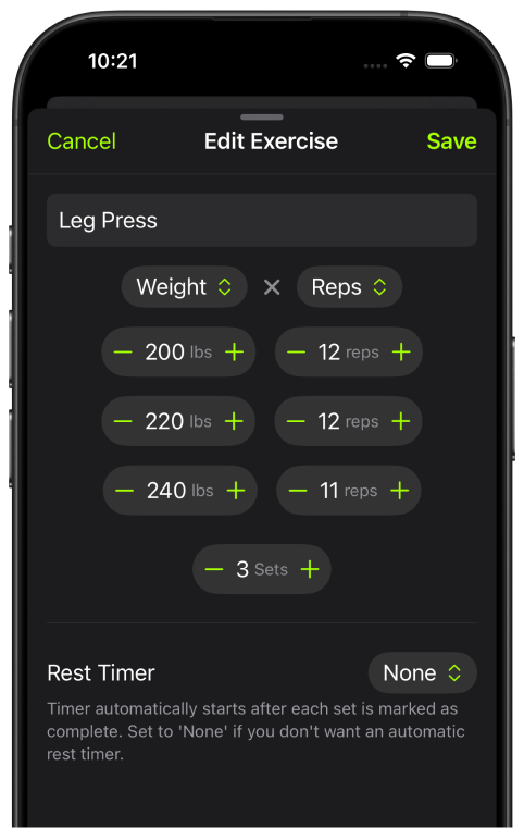 Fully Editable Workouts